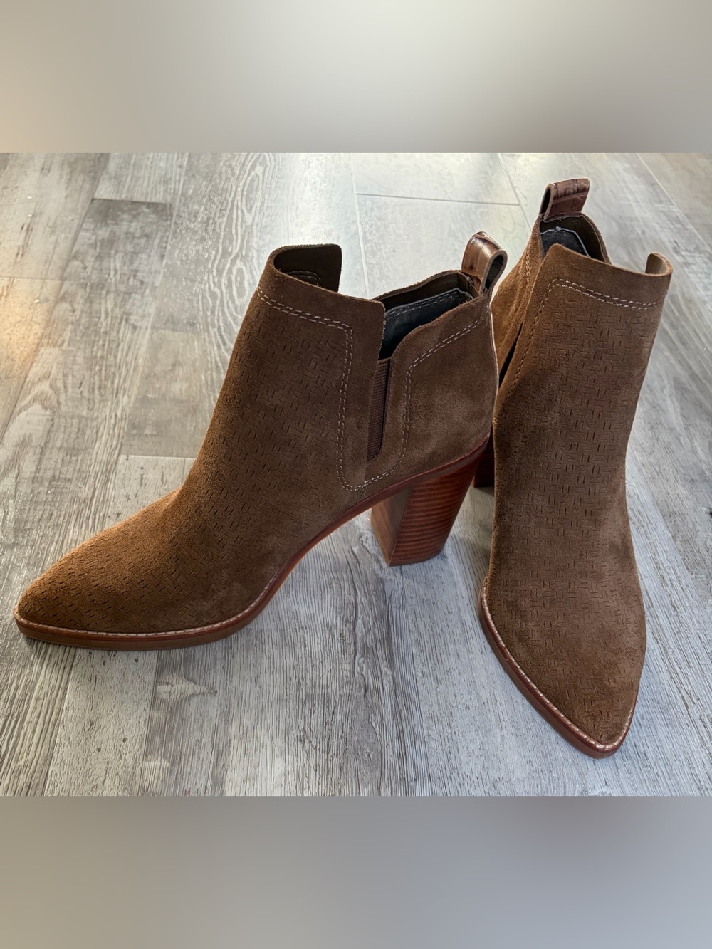 Dolce Vita Serano Suede Brown Ankle Boots Sz 9